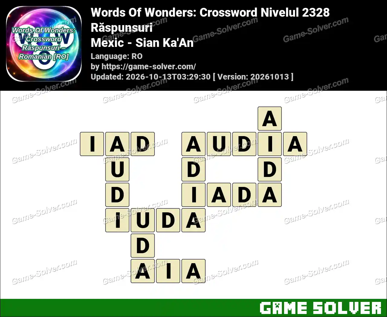 Words Of Wonders: Crossword Nivelul 2328 Răspunsuri – Mexic – Sian Ka’An